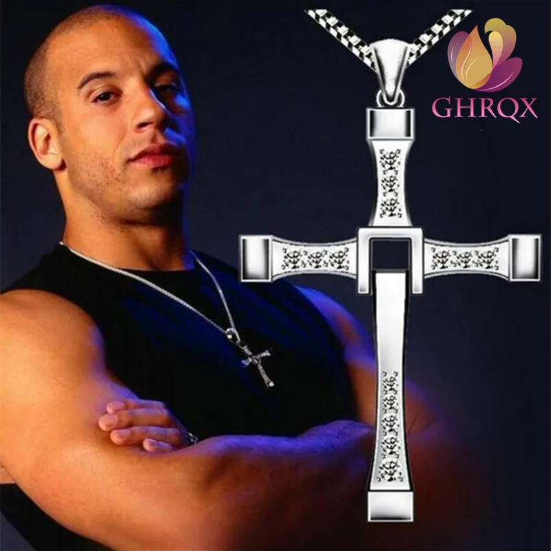 Punk Rock White Zircon Cross Pendant Chain Necklace For Men Women Cool Hip Hop Street Vintage Fast Furious Necklaces Accessories