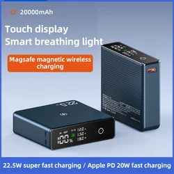 Mini Two-way PD20W 20000mah Touch Display Screen Multiple Protection Charge Phone Mac Book Wireless Fast Charging Power Bank