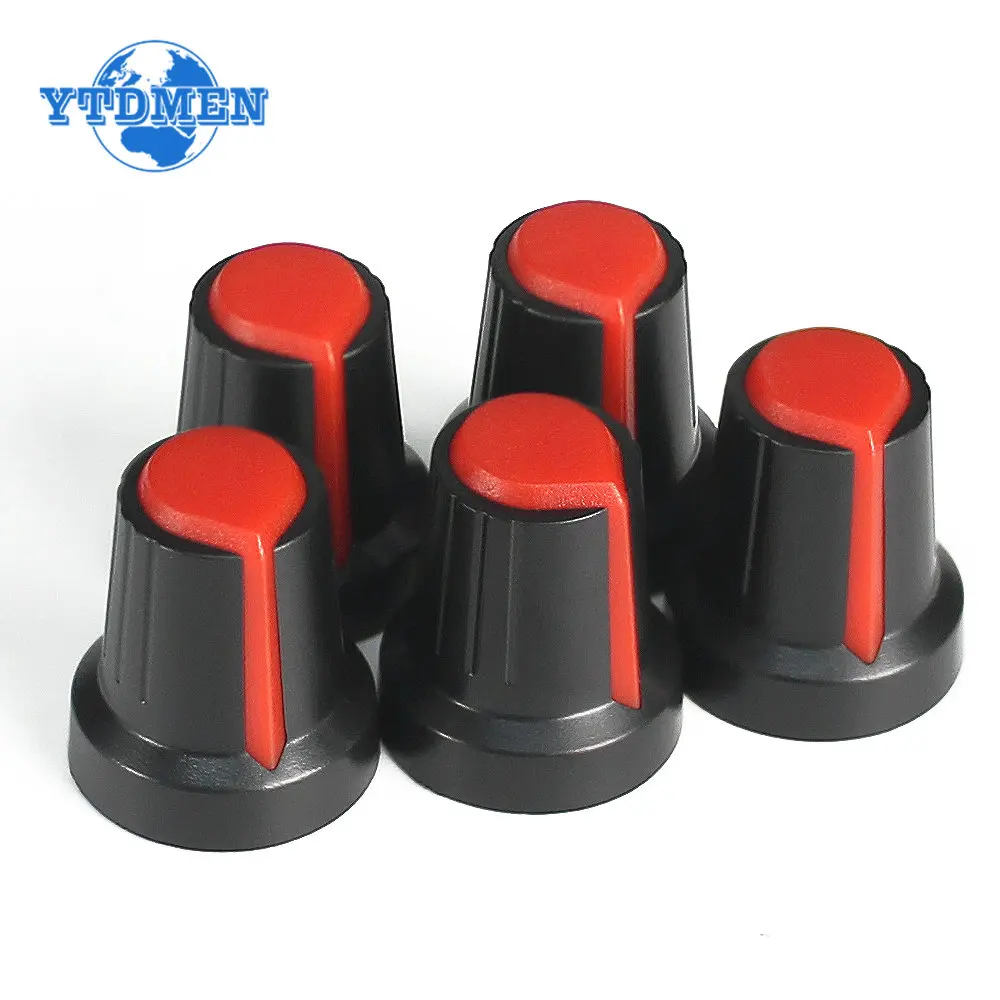 10PCS WH148 Potentiometer Knob Cap 15X17mm 6mm Shaft Hole AG2 Red Knobs