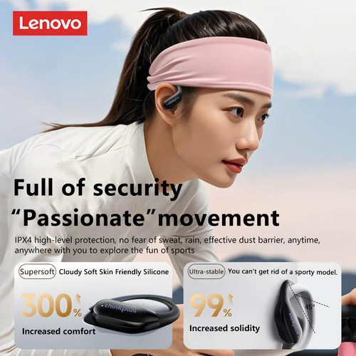 Imagen 2 del producto Lenovo XT55 auriculares inalámbricos Bluetooth 5,4 gancho para la oreja deportes estéreo HiFI auriculares impermeables con micrófono auriculares con cancelación de ruido