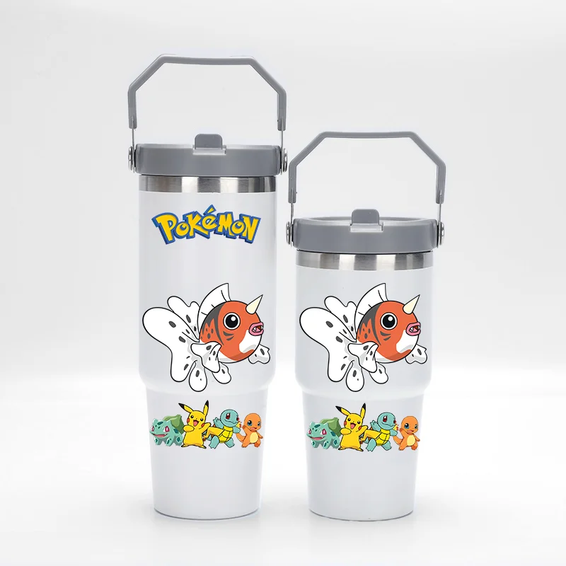 Pokemom 30oz/20oz Christmas and Halloween Gift Cartoon Portable Car Cup 304 Stainless Steel Insulated Water Cup Outdoor Portable