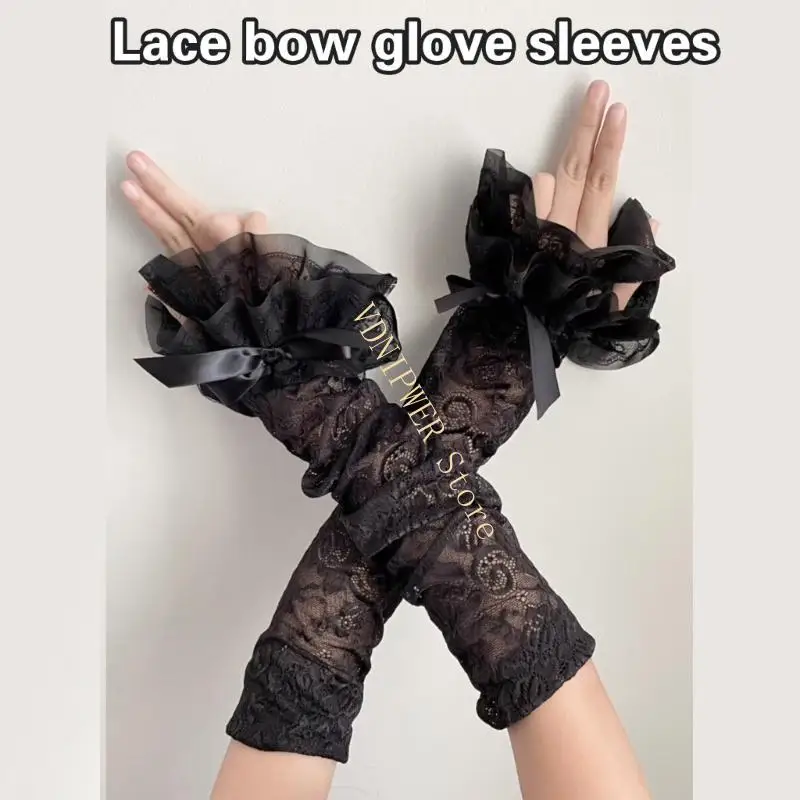 Găng tay áo cô dâu Punk Găng tay cổ tay cho trang phục Tiệc Mùa đông Bộ ấm hơn cho cô dâu Nhiếp ảnh D08E
