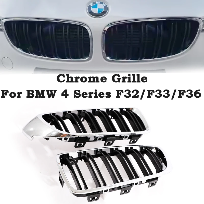 Gloss Black Chrome Grill Double Slat M Performance Grille Grill For BMW 4 Series Gran F32 F33 F36 F80 F82 420 430 440 2013-2020