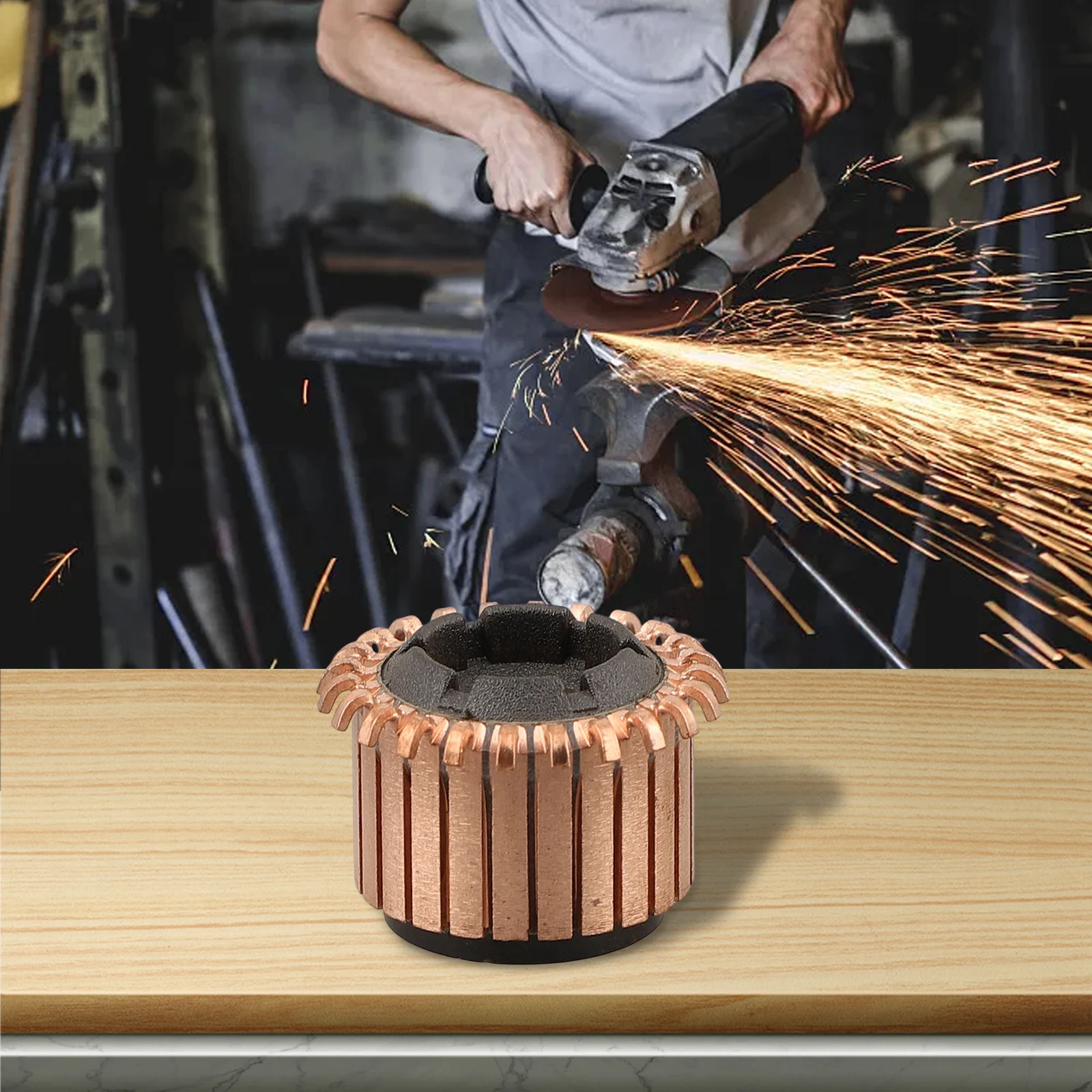 Optimize Motor Functionality with this 22 65 x 9 5 x 15mm (OD ID H) 24P Teeth Copper Hook Type Electrical Motor Commutator