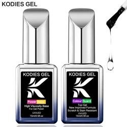 1 PCS Power Base Coat Top Coat Gel Nail Polish 15ML Super Shine UV Semi Permament Scratch Resistant Top Gel Finish Strengthener