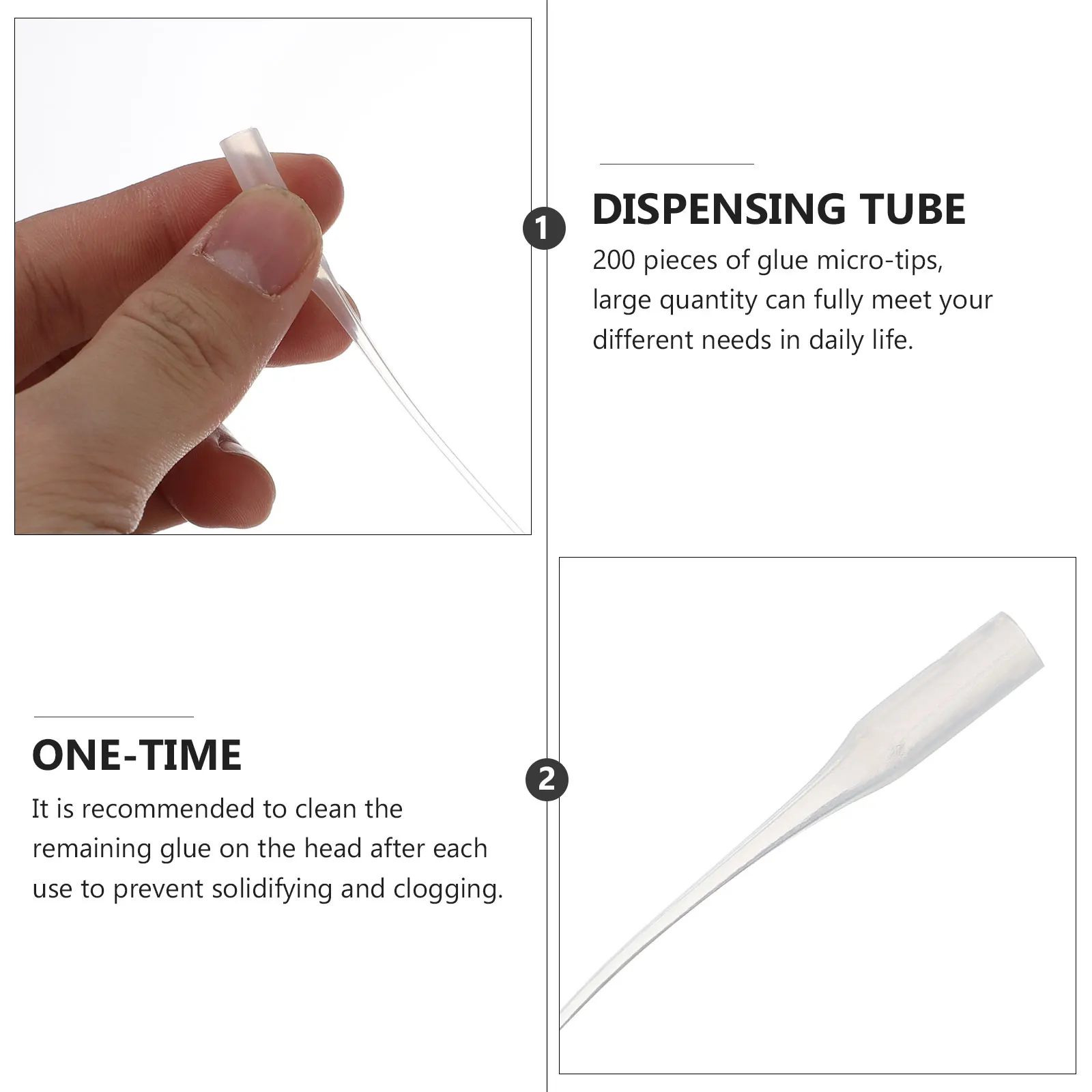 

200pcs Precision Glue Point Applicator Disposable Dispensing Tube Nozzle Extender Tips Adhesive Accessory Plastic