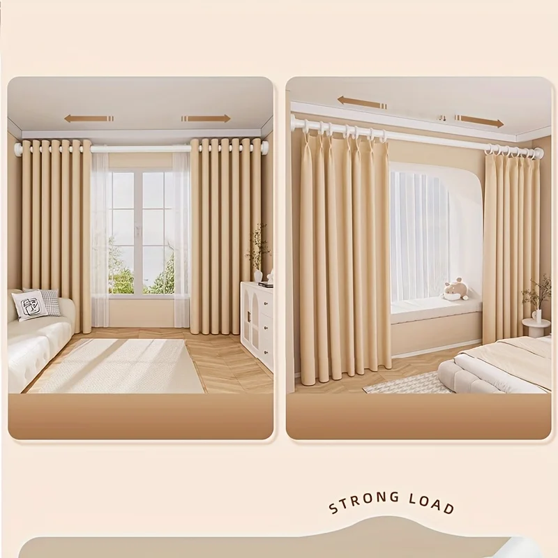 

1 шт. Регулируемый карниз из углеродистой стали, карниз для штор без сверления, для установки штор и занавесок для душа