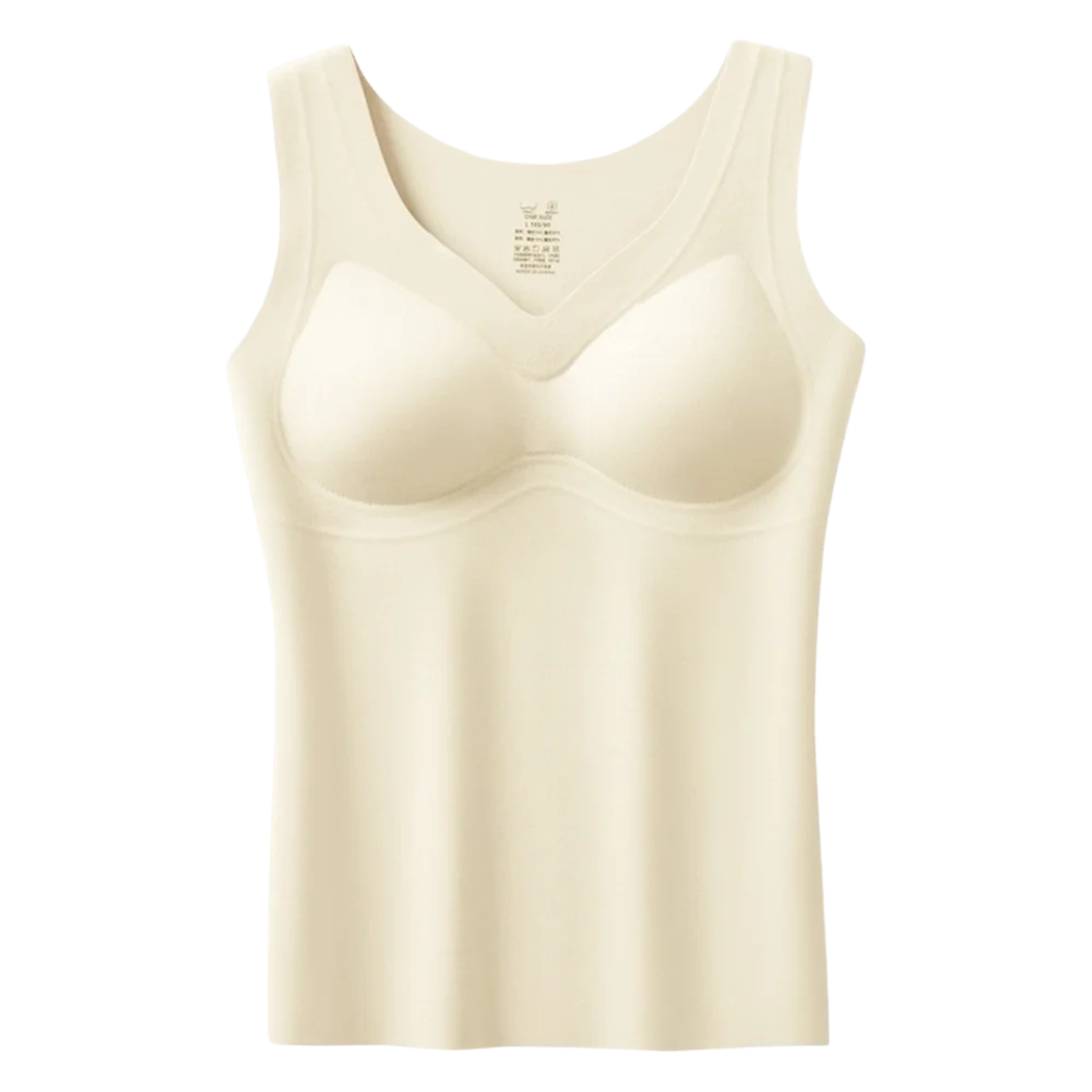 Breathable Seamless Thermal Vest with Chest Pad Sleeveless Heating Vest Top Keep Warm Underwear Bottoming Camisole Women