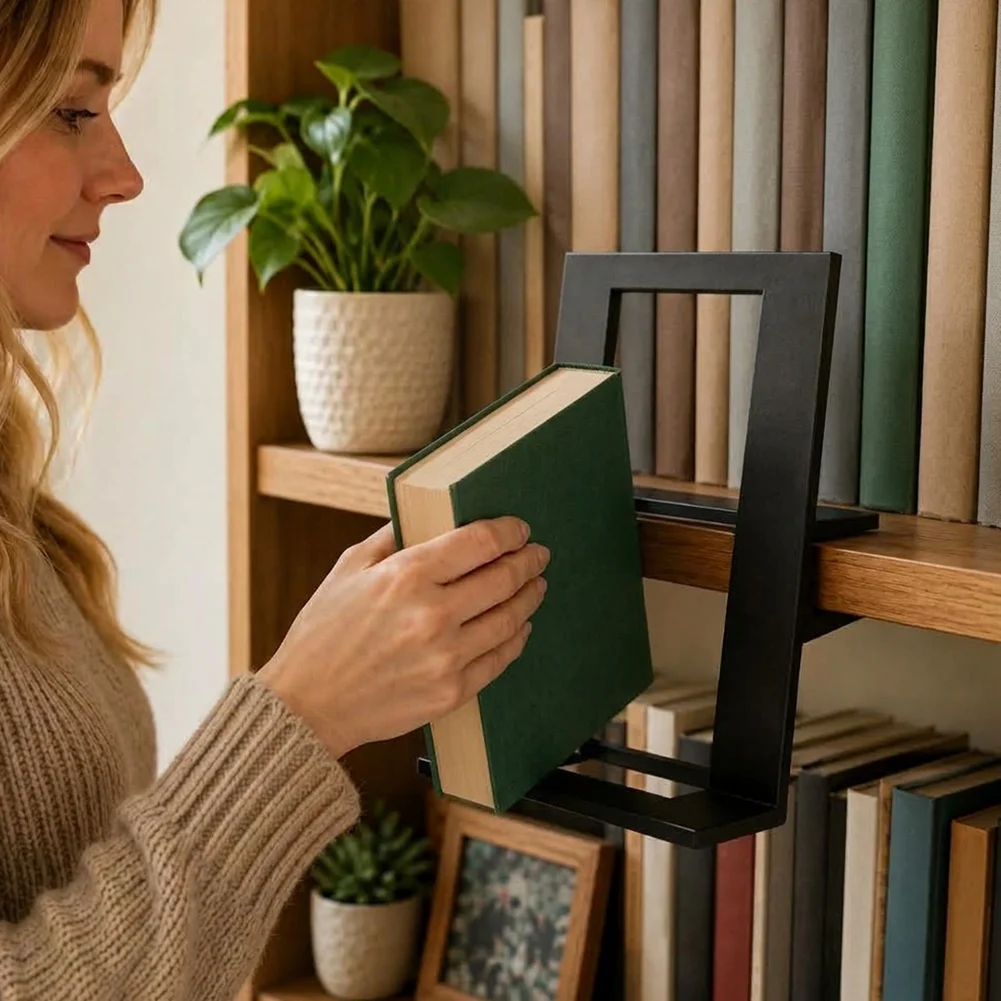 ABUO-Book Display Shelf Decorative 3D Printed Floating Storage Stand Bookcase Book For Home Library Classroom