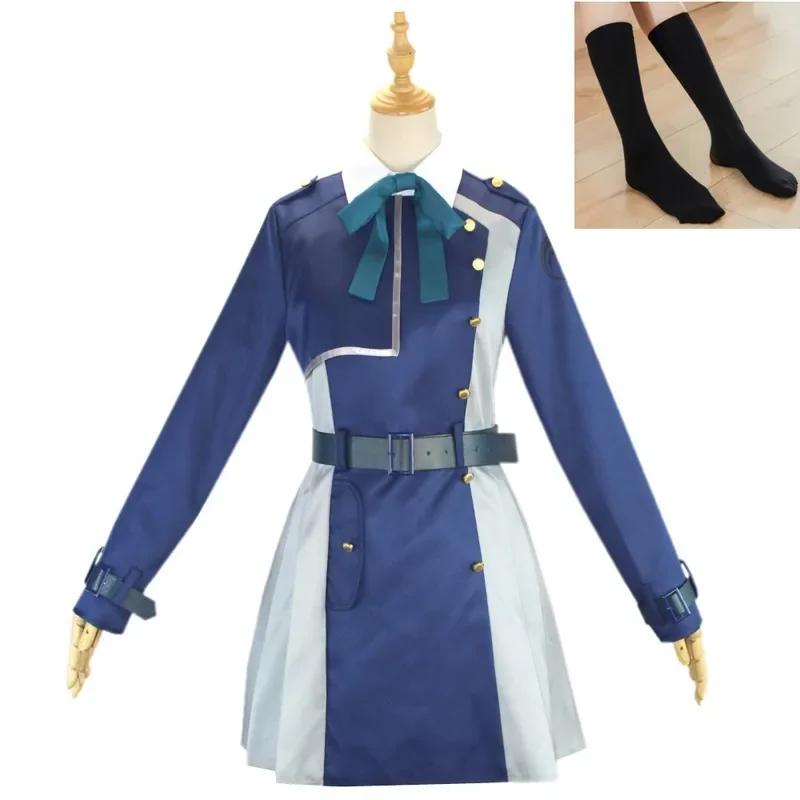 QQ8 Anime Cosplay Costume Lycoris Recoil Chisato Nishikigi Dress Inoue Tokyo JK Uniform Wig Christmas and d5Lk￥