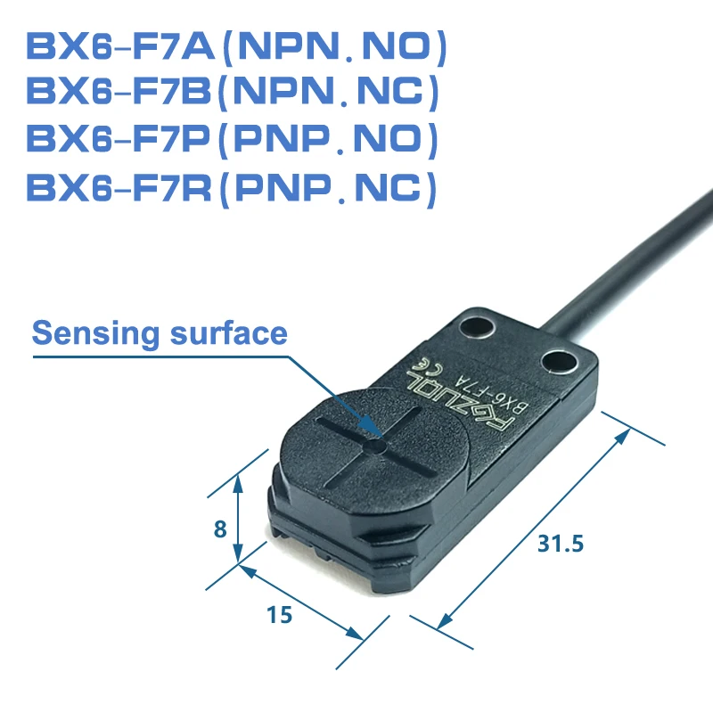 Square Shielded Inductive Proximity Sensor 3-Wire 12V/24V DC Long Sensing Distance Metal Limit Switch Sensor