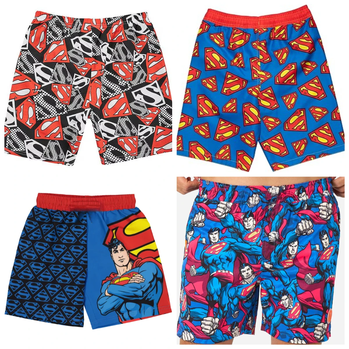 ¡Los Adultos y Niños se Transforman en Superman! Shorts de Playa con Estampado 3D de Dibujos Animados, Ideales para Vacaciones Hawaianas, Deportes y Ocio