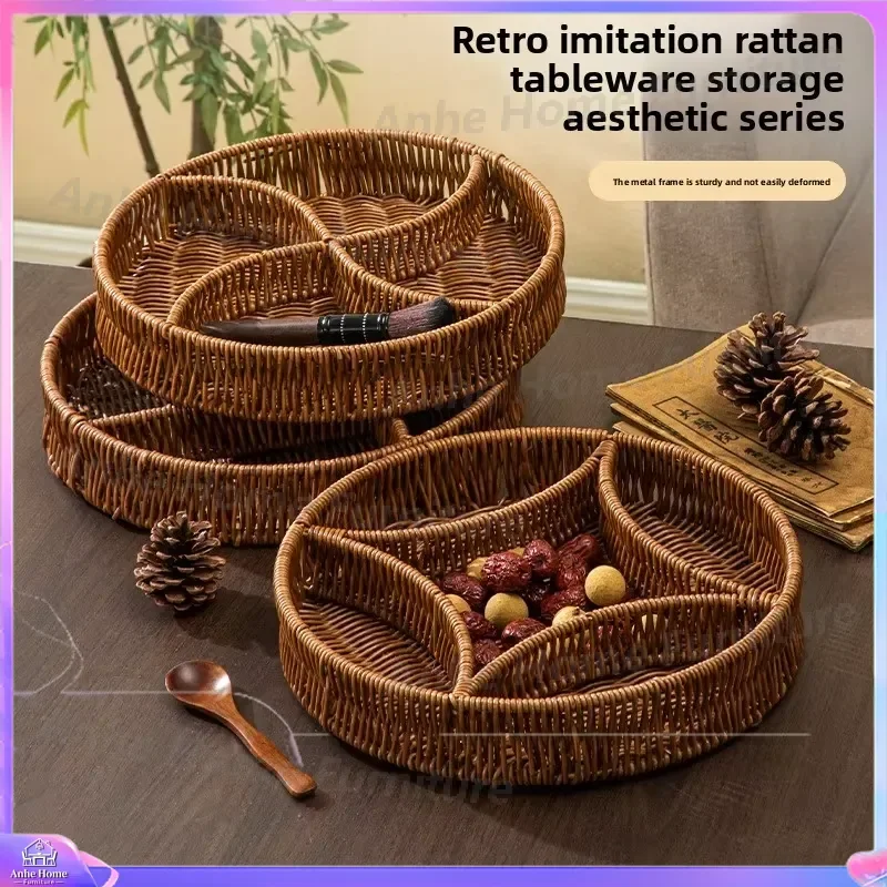 Luxury Retro Hand Woven Rattan Pet Bed Dog Cat House Warm Soft Cushion Nest Kennel Small Medium Puppy Kitten Sleeping Mat