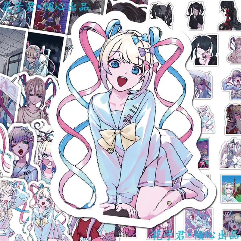 65Pcs Anime Needy Girl Overdose Stickers Cartoon Kangel DIY Stickers Scrapbooking Phone Luggage Skateboard Waterproof Fan Decals