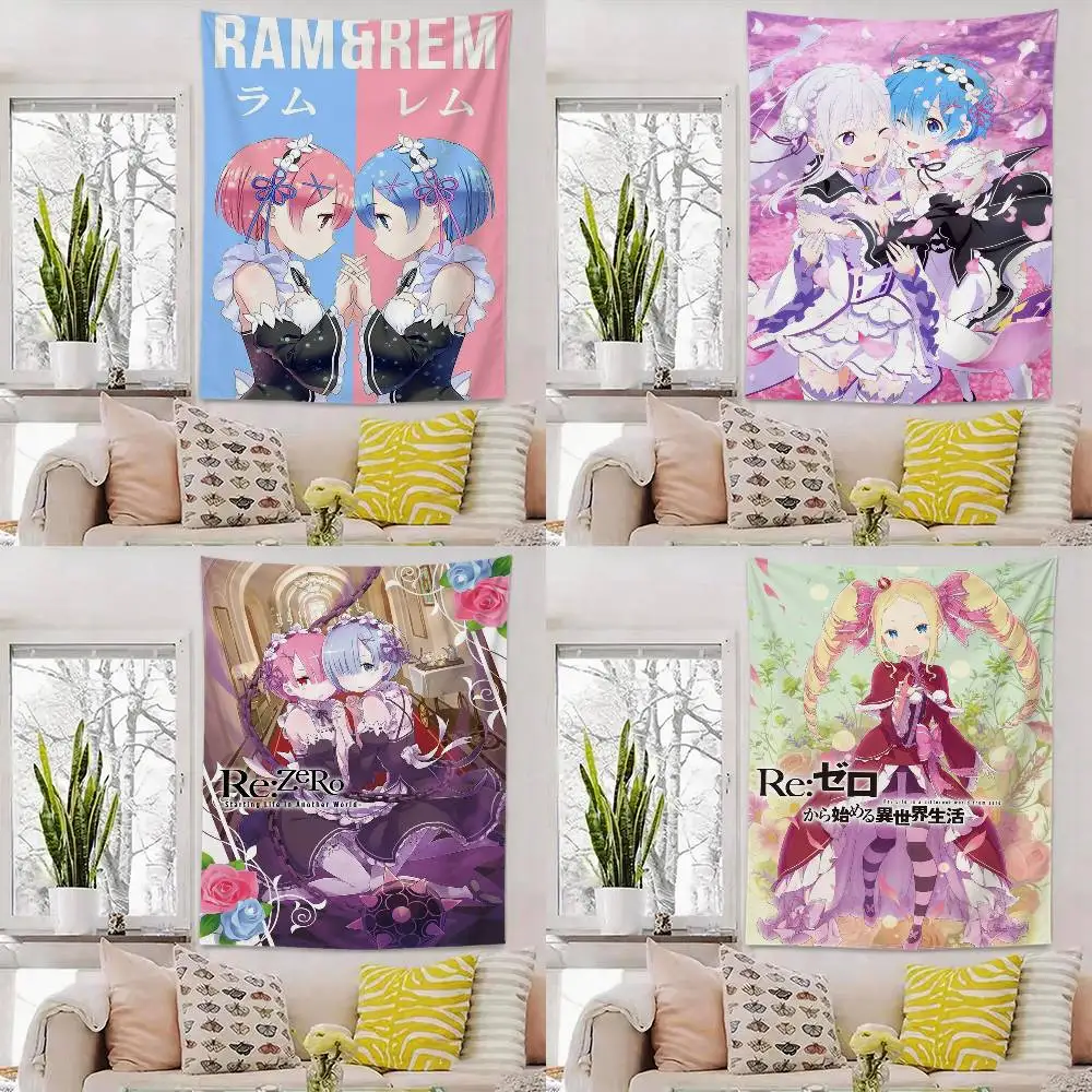 Re ZERO Starting Life in Another World Flag Digital Printing Banner for Garage Wall Out Door Decoration