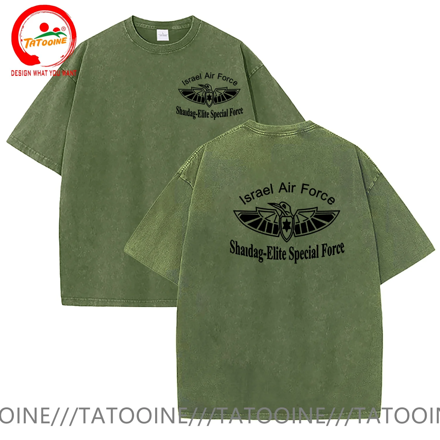 Vintage Washed Cotton T-Shirt Israel Air Force  T Shirt Men Summer Casual T Shirt Soft Fashion TeeShirt
