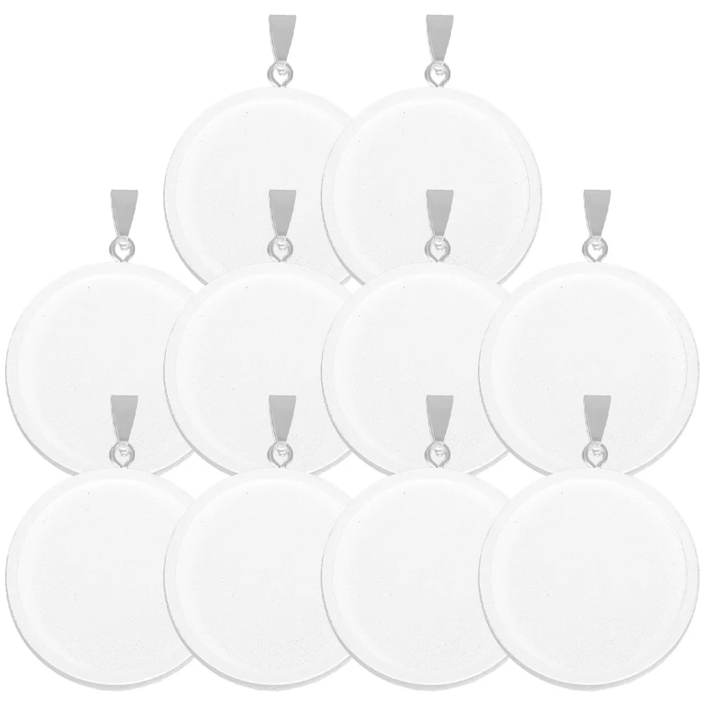 

10Pcs Wooden Bezel Pendant Trays DIY Jewelry Making Blanks Crafting Supplies Round Necklace Bracelet Bases Pendant Trays