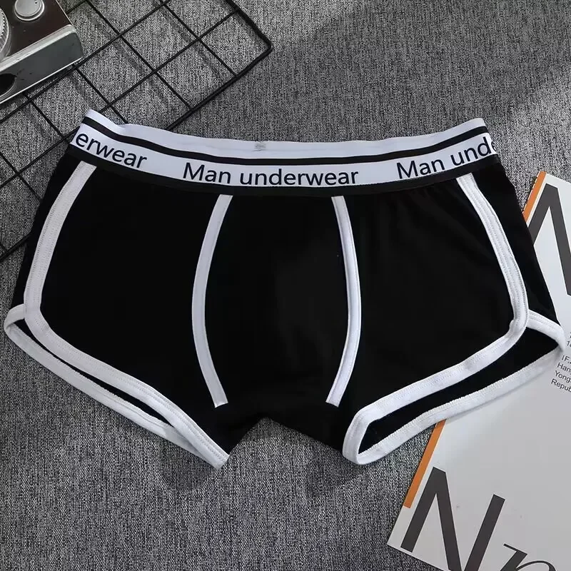 Men\'s Boxers Cotton Comfort Briefs Underwear Black White Gray M L XL Breathable Fashion Fitness Sports