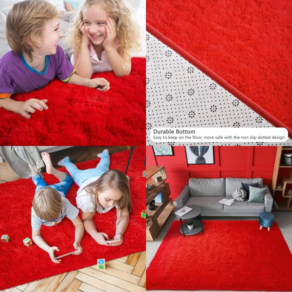 

Luxurious Plush Rugs for Bedrooms and Living Spaces, Soft Shag Rugs for Nurseries and Kids' Rooms, Cozy Fur Area Rugs for Playro