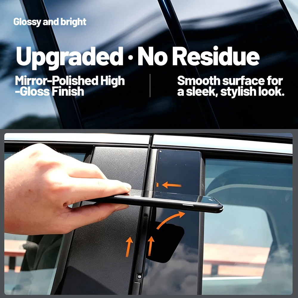 Glossy Black Window Door Column B C Pillar Post Cover Trim For Honda Civic Sedan 2016 2017 2018 2019-2021 Decoration Stickers