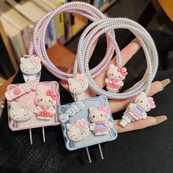 Saniris 3D Cartoon Hellokittys Charger Cable Protector Saver Cover per Iphone 20W Charger Cable Cable accessorio per custodia protettiva