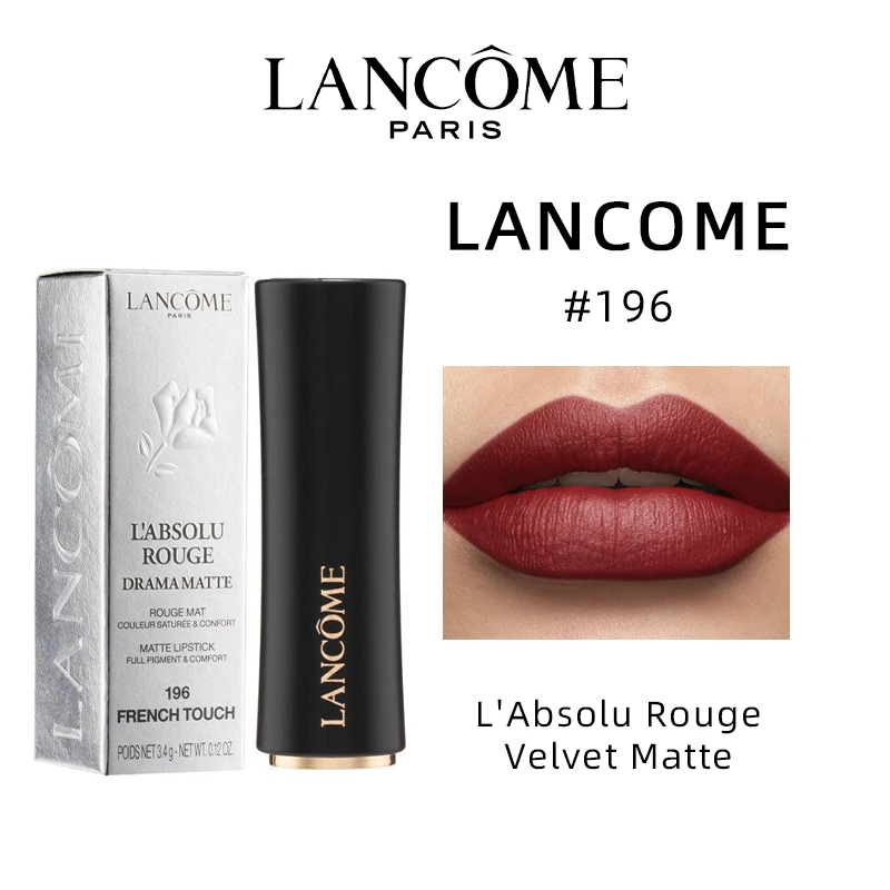 Lápiz Labial Mate Crema Terciopelo L'Absolu Rouge de LANCOME # 196 - 3.4g - Maquillaje Original para Mujer, Cosméticos para Mujer, Productos de Sephora