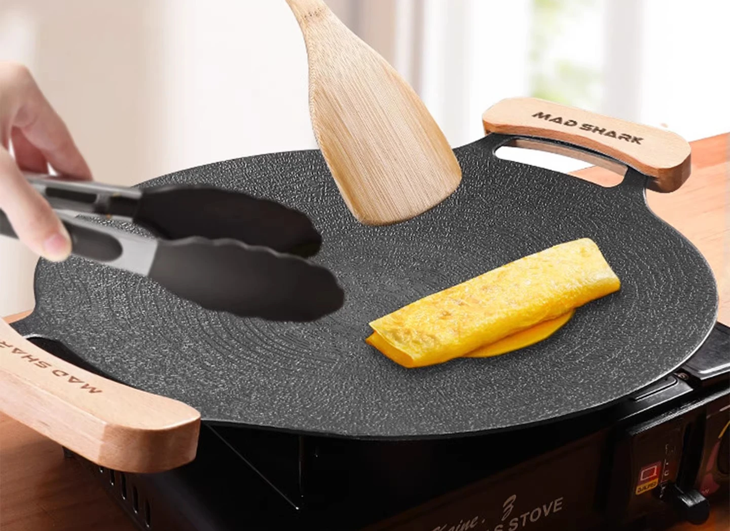 PYH Maifanshi  Pan Outdoor Household Non-stick Induction Cooker Cassette Stove BBQ Pan Fried Steak Iron Plate