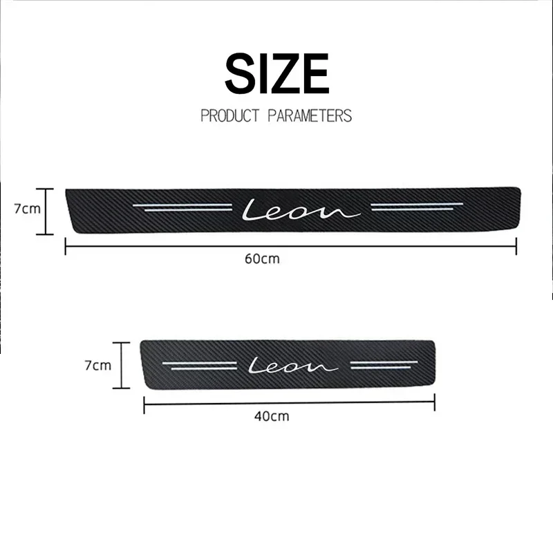 Auto Door Entry Pedal Guards Trunk Bumper Film Car Door Threshold Sill Scuff Plate Decals Stickers for SEAT Leon Tarraco Badge