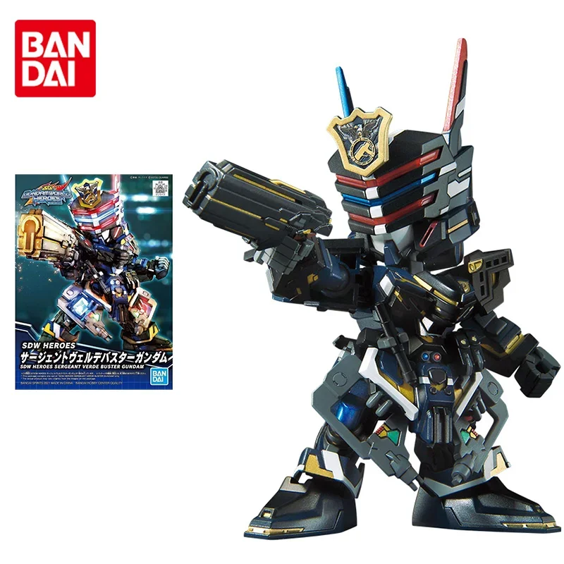 Bandai Gundam Model Kit Anime Figure SD GUNDAM WORLD HEROS Verde Buster Genuine Gunpla Model Action Toy Figure Toys for Children