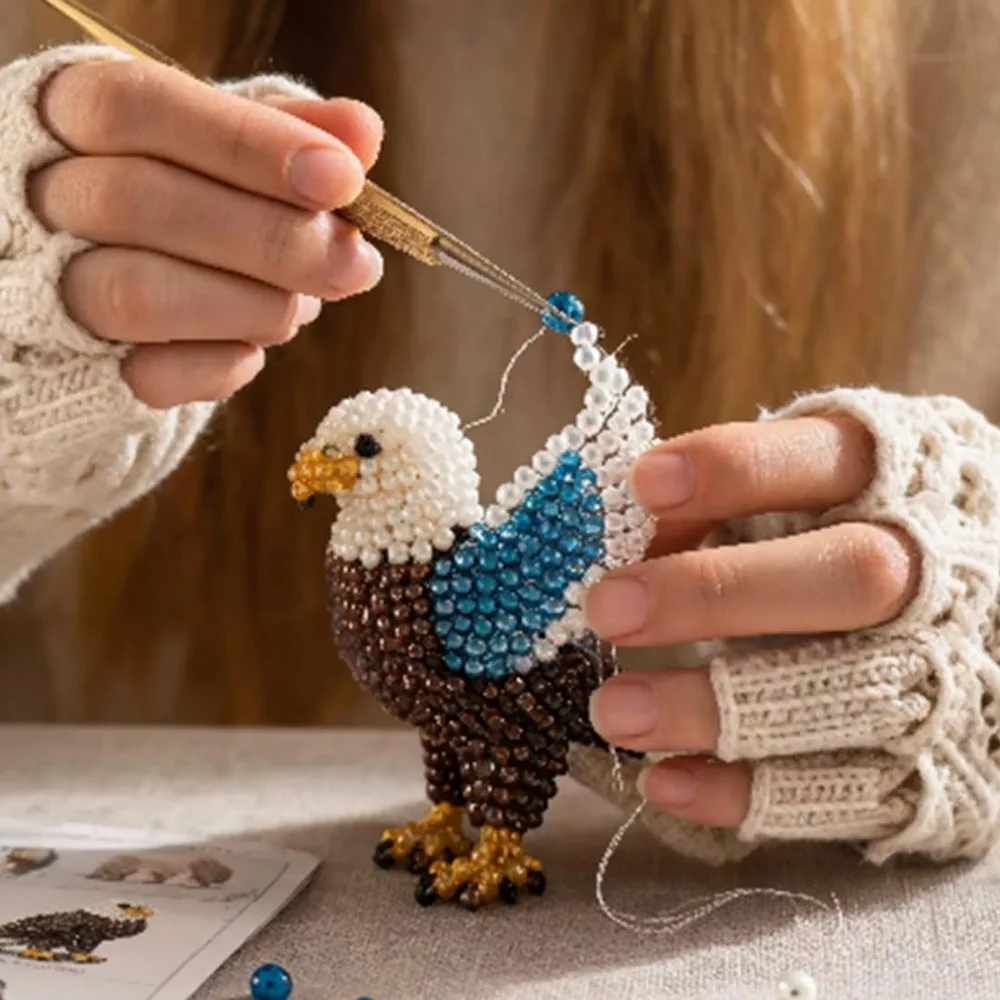 New Creative 3D Animal Bead Kit Bead Craft Mini Size Pets Beading Set Farm & Sea Animals Animal Crafting Set DIY Activity