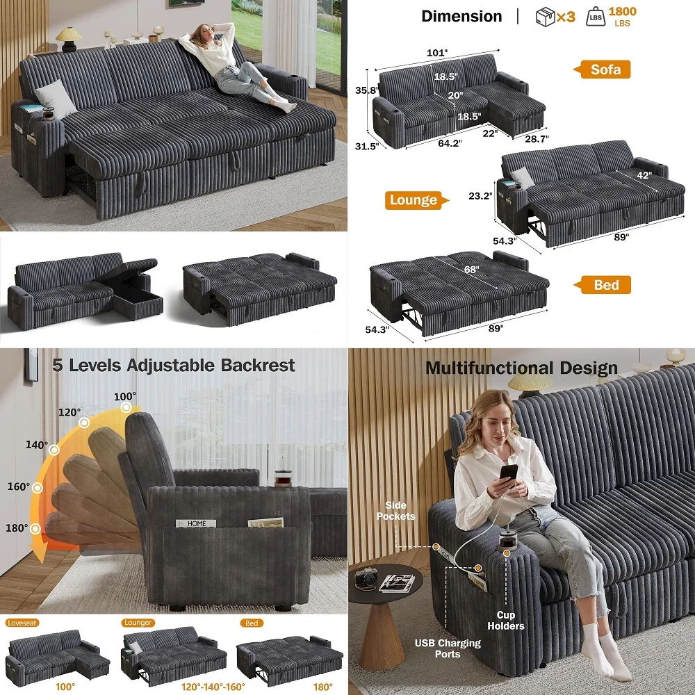

Living Harrington 80.3 Sofa, Transitional Modern, Pocket Coil Comfort, Easy Assembly, Microfiber Fabric, Dark Grey