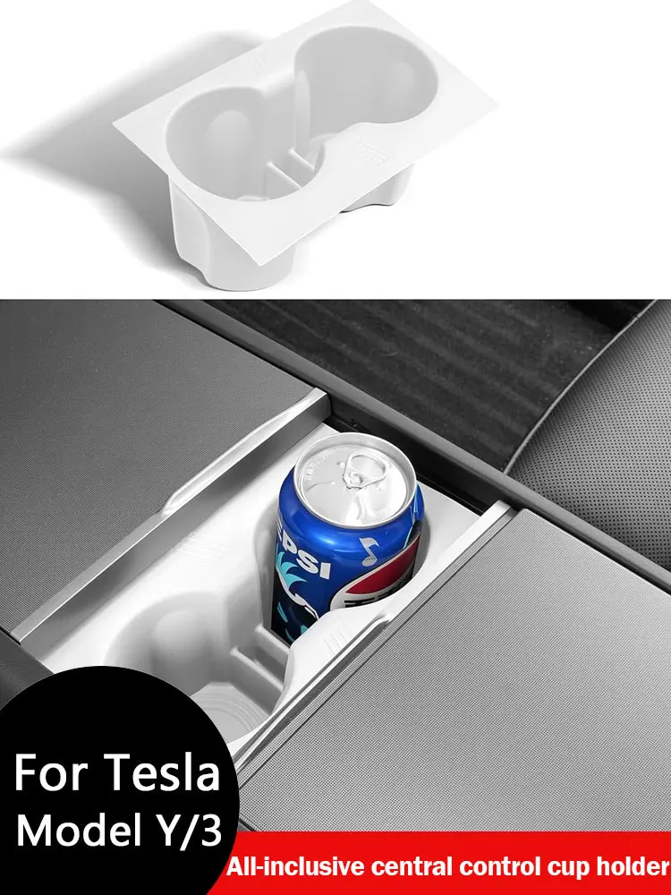 For Tesla Modle Y Juniper Center Console Cup Holder All-inclusive For Tesla Model 3 Highland 2024-2026 Silicone Non-slip Mat