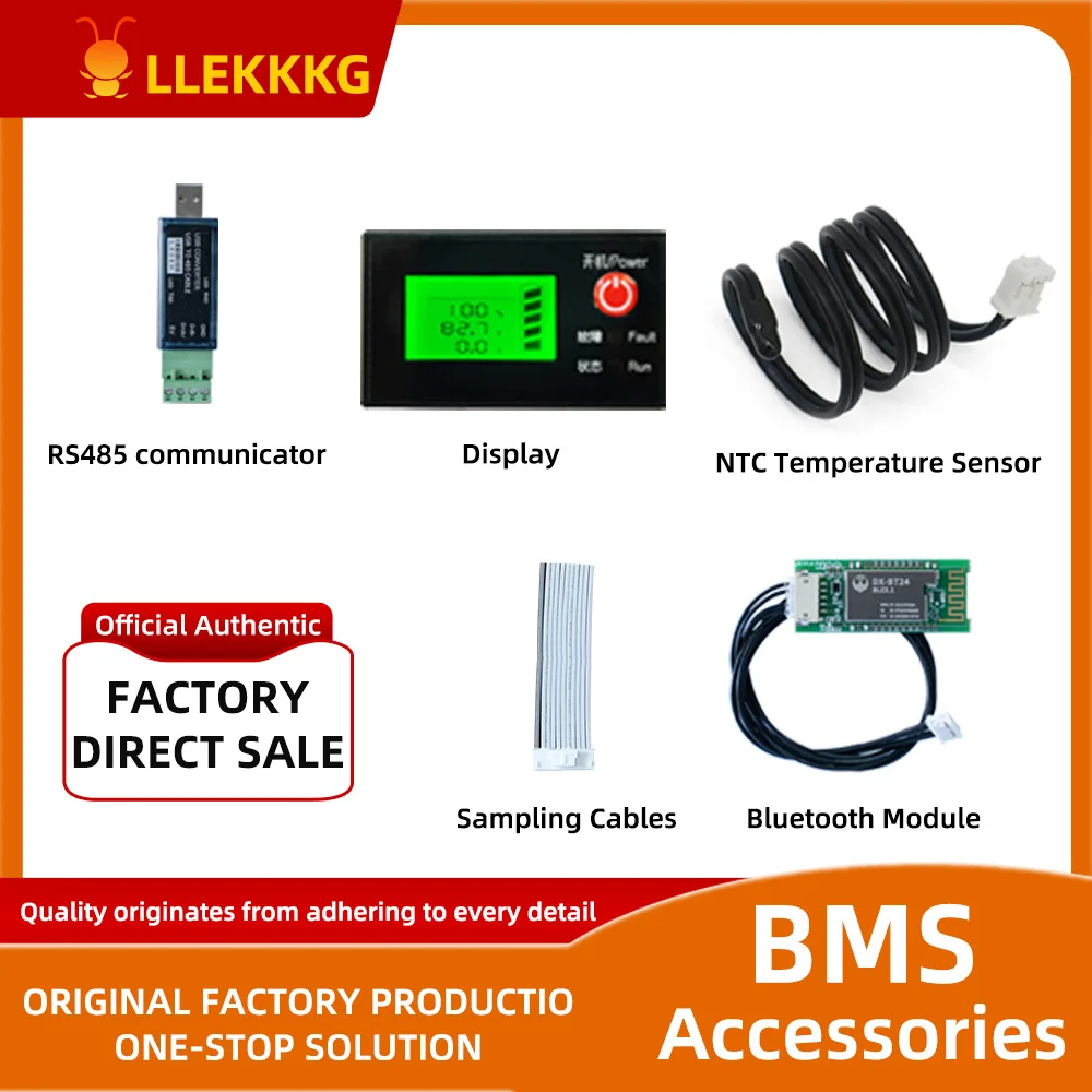 

LUCK Smart BMS Accessory WIFI Bluetooth USB To UART RS485 Cables Module NTC Battery SOC Capacity Indicator LCD Screen Board