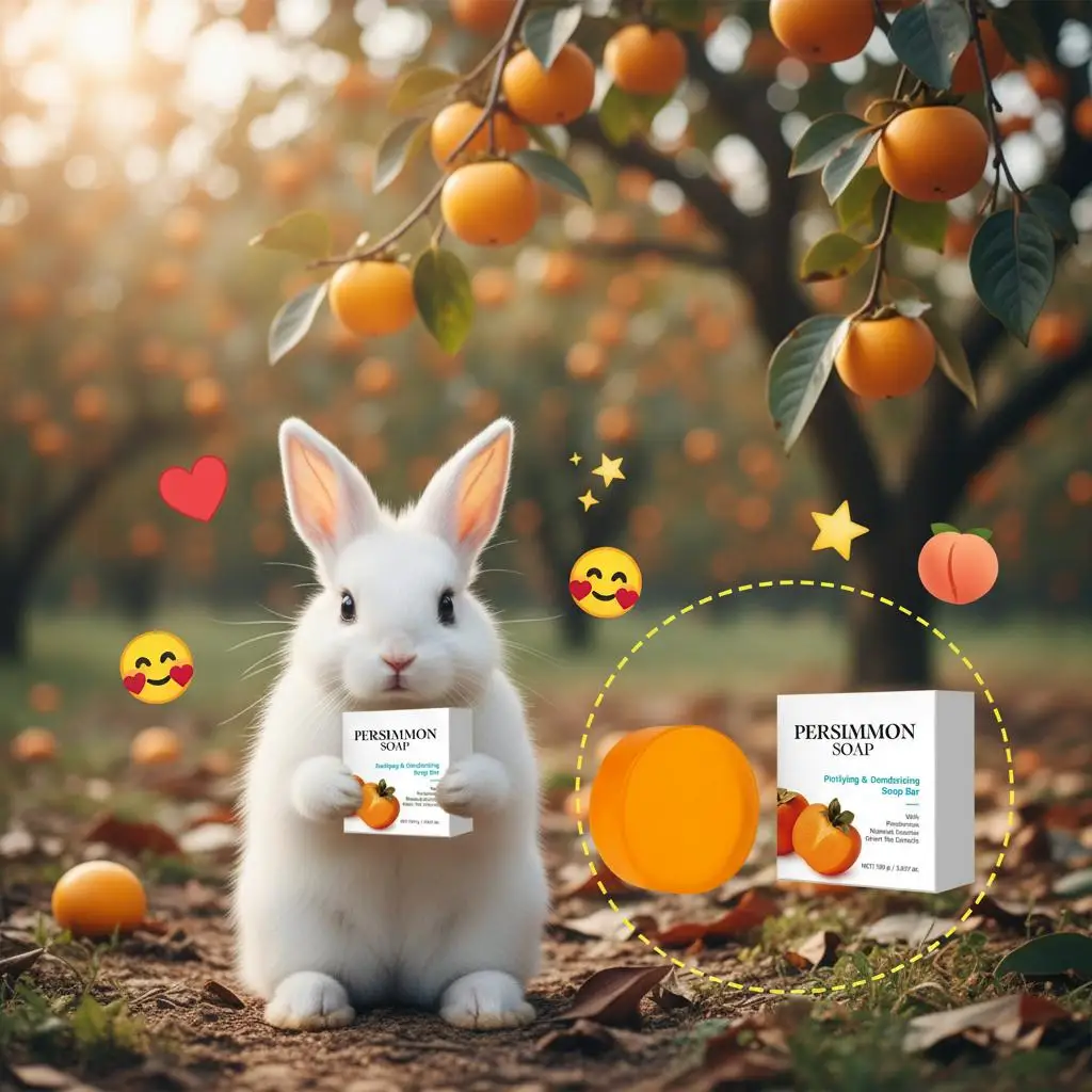 Natural Persimmon Soap Bar For Body Odor Persimmon And Green Tea Extract Moisturizing For Men & Women Gentle For All Skin Types