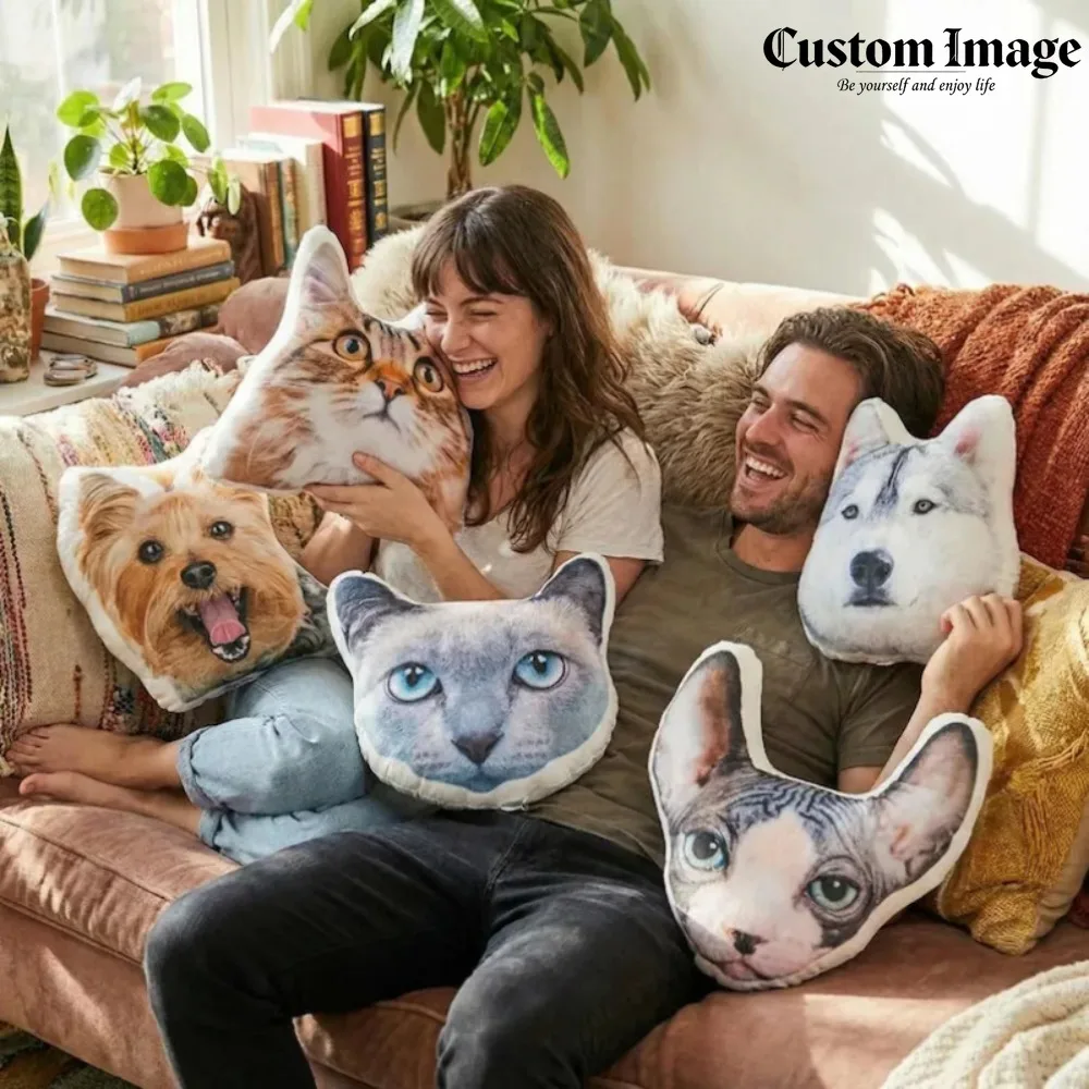 

Custom Pet Pillow: Funny Photo of Your Cat or Dog, Soft Lightweight Cushion, Personalized DIY Home Decor