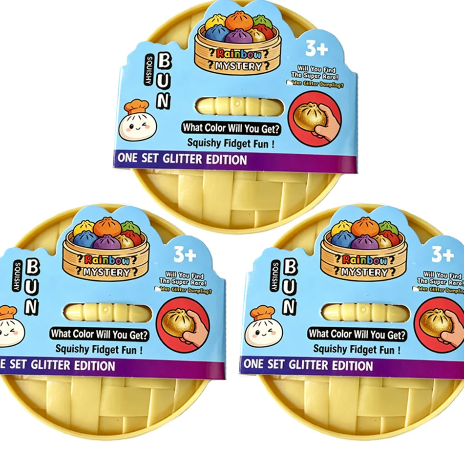 Regenbogen-Dumpling Squishy mit Perlen Sensorisches Quetschspielzeug zur Stresslinderung mit Bambus-Dampfgarer Lustiges Geschenk