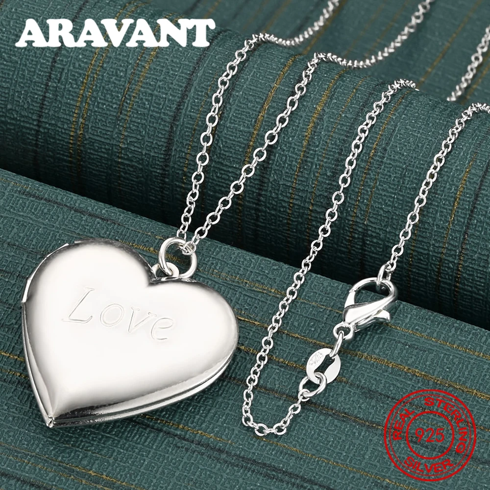 925 Sterling Silver Heart-Shaped Opening Box Pendant Necklace - Unique Gift, Versatile For Events And Jewelry