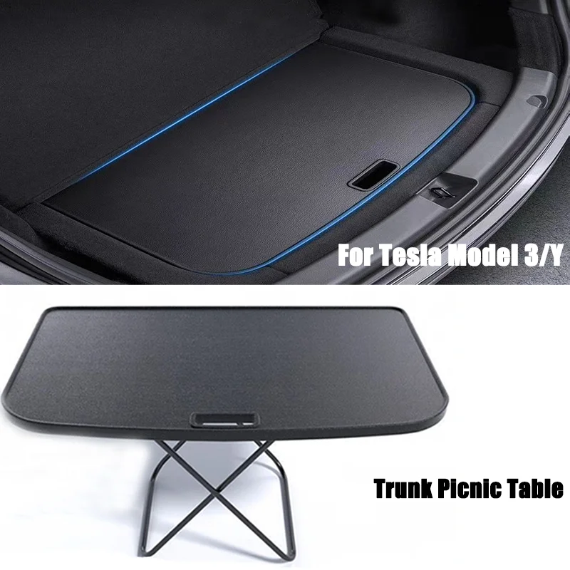 For Tesla Model Y/3 Travel Trunk Table Board Portable Folding Picnic Table Chairs Travel Trunk Specific Accessories