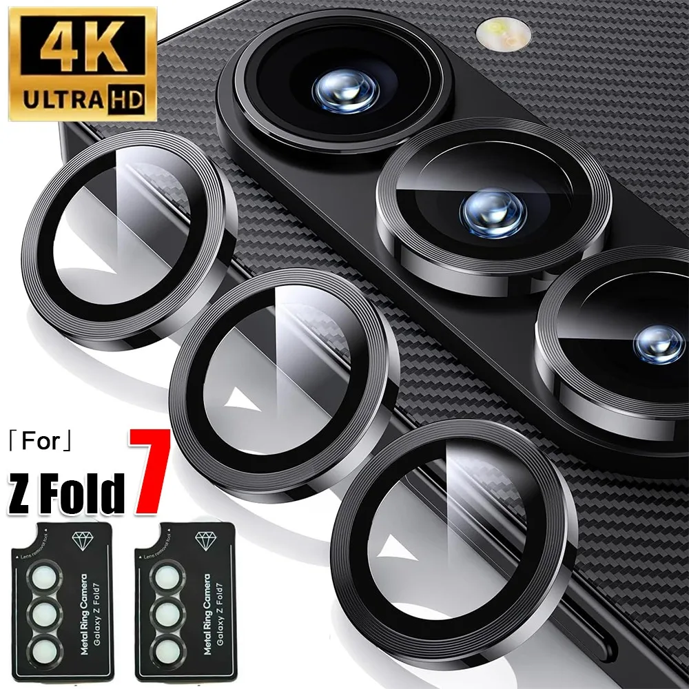 1-3Sets Metal Ring for Samsung Galaxy Z Fold 7 Tempered Glass Lens Protector Anti-Scratch Camera Len Protector Cover for Z Fold7