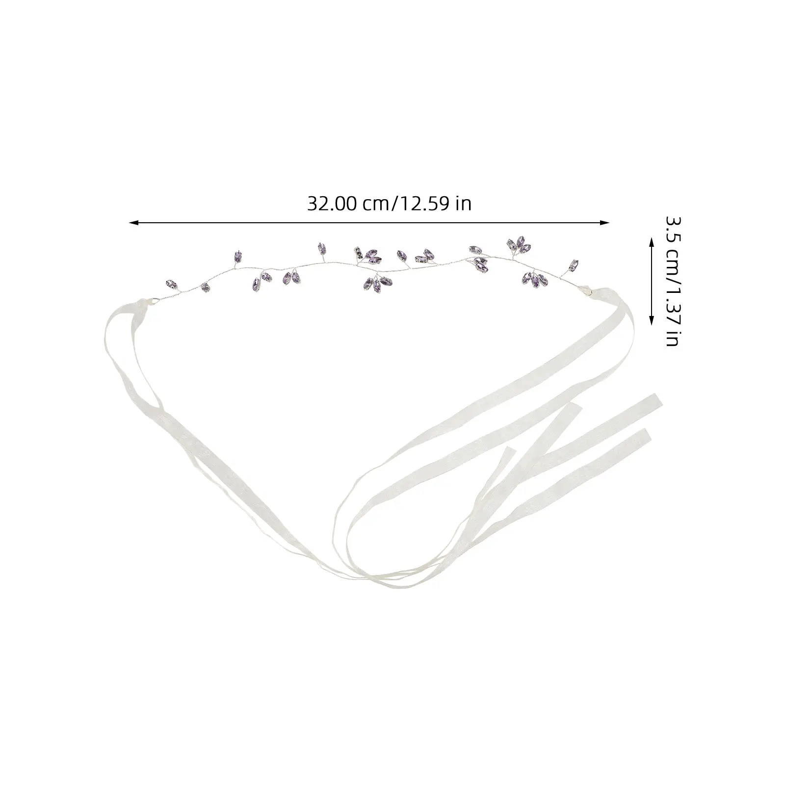 

Rhinestone Headpiece Wedding Hair Accessories Lavender Purple Bridal Vines Elegant Goddess Tapes Hair Vine For Women Prom
