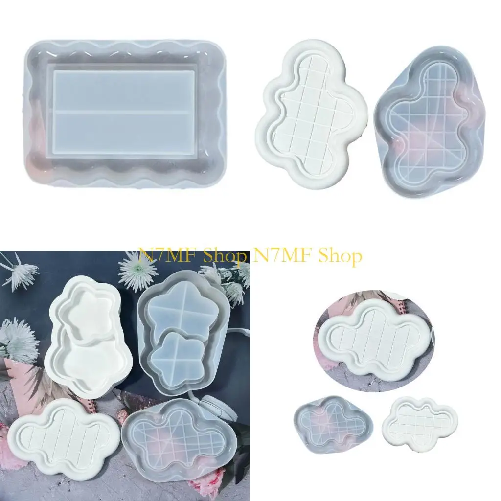 

Смоловые лотки N7MF Ликовая плесени Звезды/Облако/Камень Силиконовая форма для любителей DIY