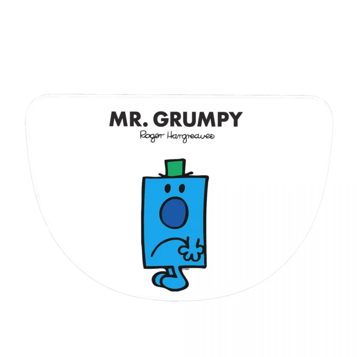 Mr. Grumpy Soft Flannel Half Round Doormat Non Slip Bathroom Mat Absorbent Floor Carpet for Garage