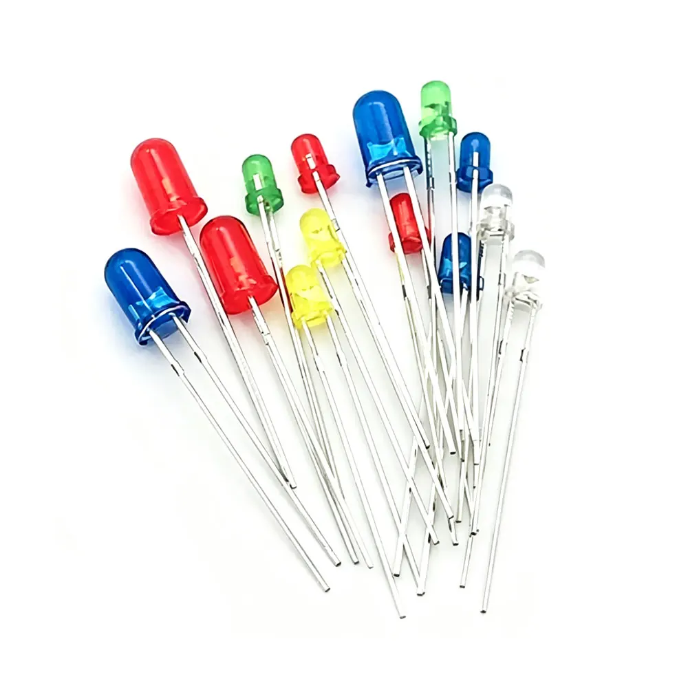 50 Stück LED mit verlängertem Stift F3/5mm, rund, Weiß, Rot, Grün, Blau, Gelb, Orange, Klar, Warmweiß, DIY-Leuchten