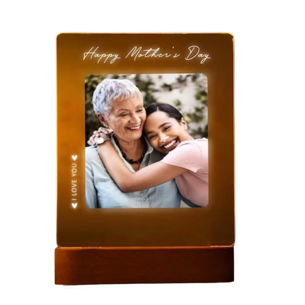 Veilleuse photo personnalisée pour la fête des mères, lampe de table 3D, lumière LED, décor de la colonne vertébrale, photo personnalisée, idées cadeaux maman, meilleur