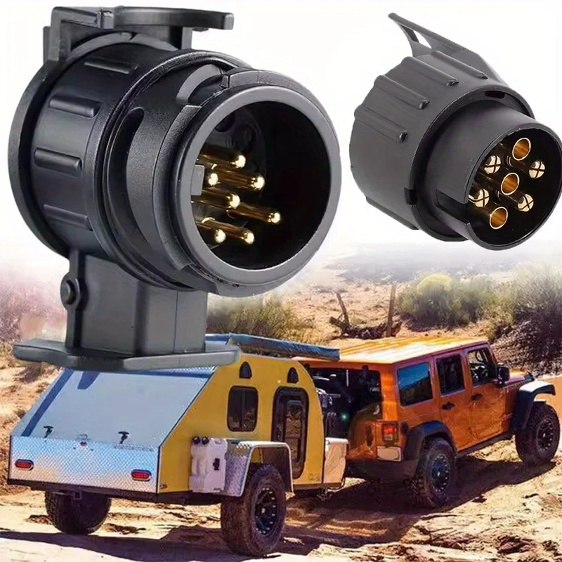 European 13 To 7 Pin Trailer Adapter Connector Plug Convert Mini Towing Socket Wiring Harness Truck RV Parts Car Accessories - view 2
