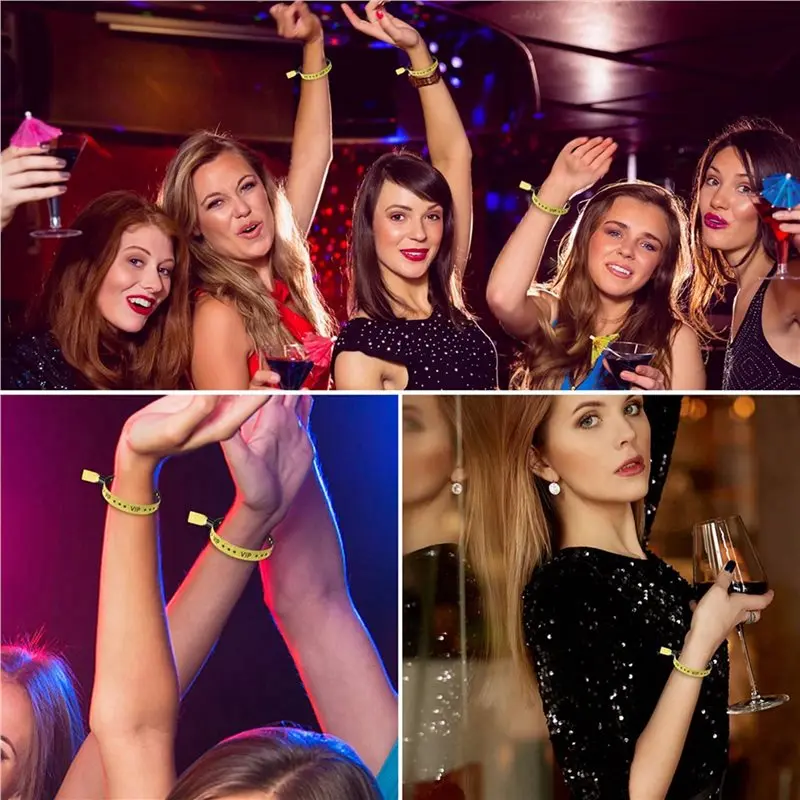 100 Pack VIP Cloth Event Wristband, Solid Color Cloth Wristbands, Color Wristbands For Activities, Parties ( Gold)
