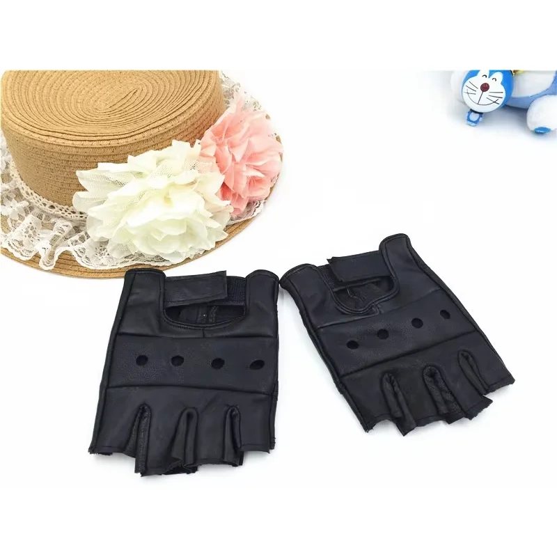 New Half Finger Genuine Leather Driving Gloves Vintage Style Chauffeur