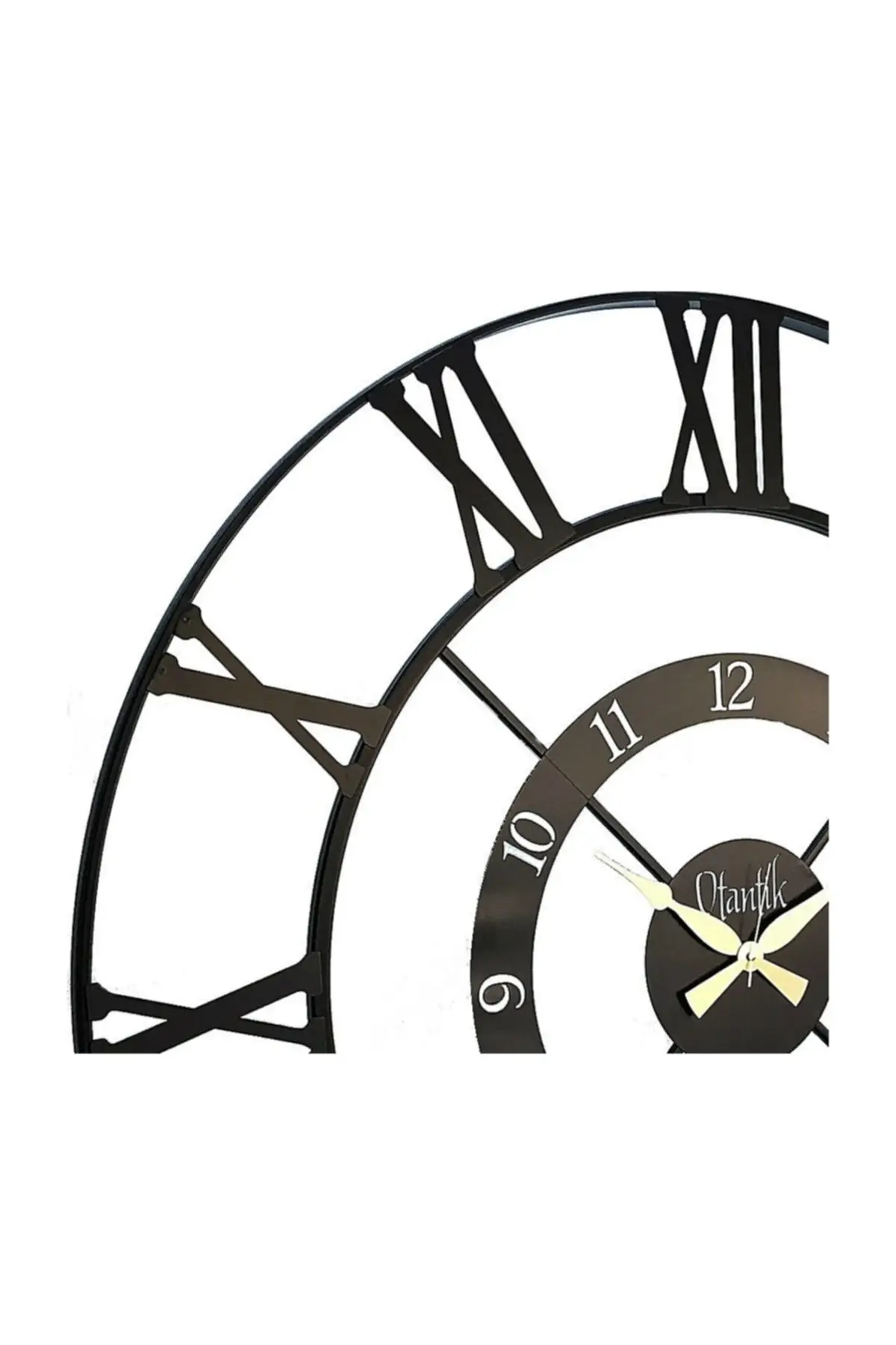 Uras Wrought Iron Wall Clock 15010 B Black 150cm 3boyutlu Silent Wall Clock Creative Home Decor