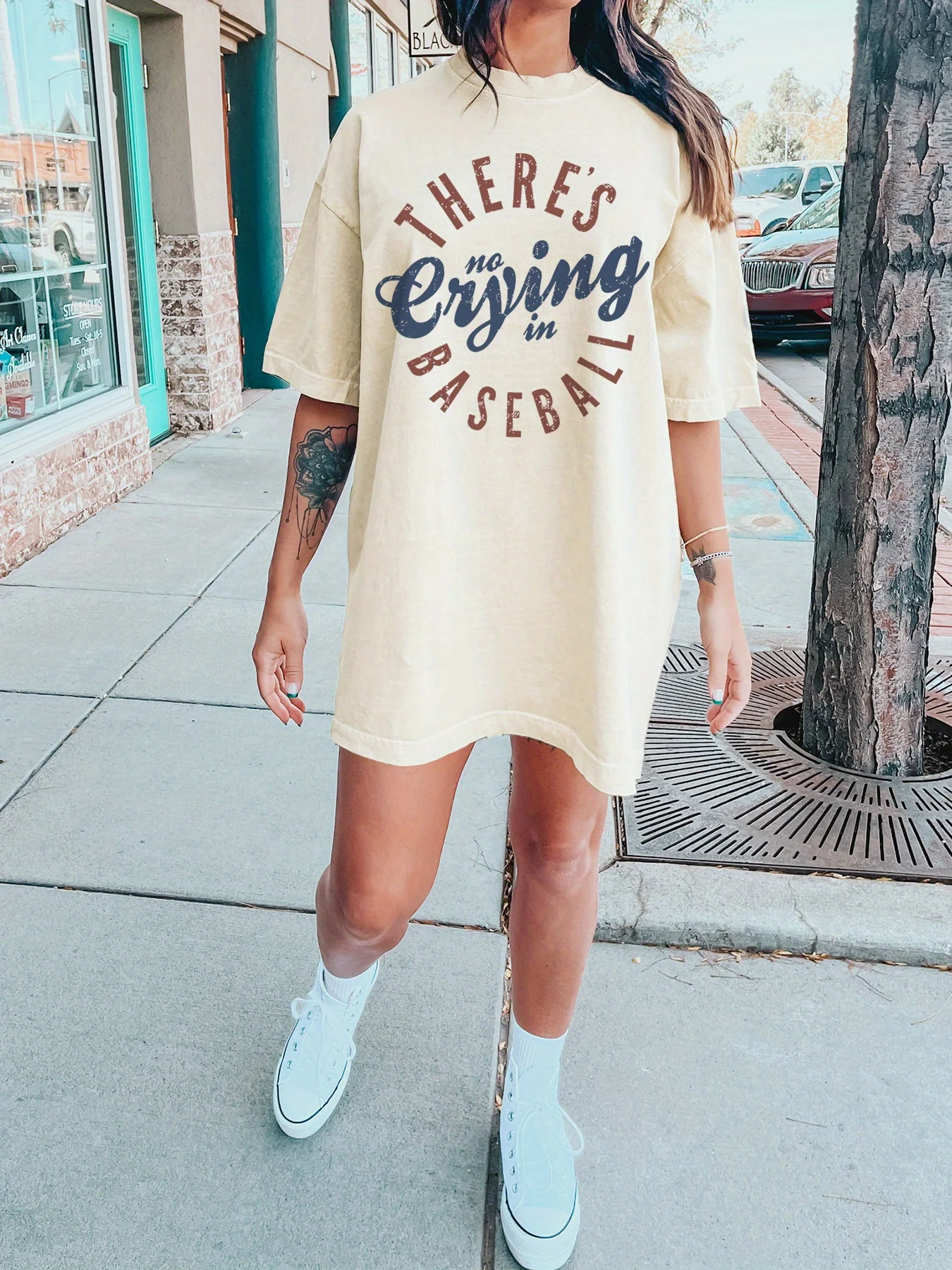 There'S No Crying in Baseball T-Shirt Summer Women's Tracksuit O-Neck Pullover Breathable Sportswear Harajuku Fashion Streetwear