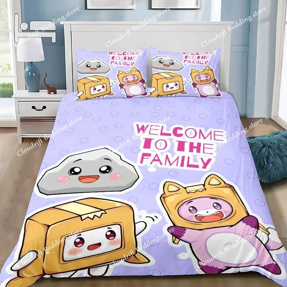 Cartoon Duvet Cover Pillowcase Bedding Set L-Lanky B-boxes Adult Boy Girl Bedroom Decoration Children Gift Single